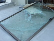 Glass window shattered